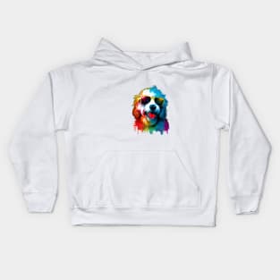 Colourful Cool Labradoodle Dog with Sunglasses Kids Hoodie